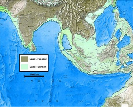 Bản đồ Đông Nam Á vào thời đại Băng Hà