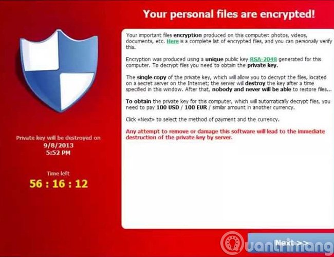 Thuật mã hóa của CryptoLocker